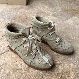 Isabel Marant Bobby Suede Wedge Sneakers
